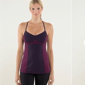 Lululemon" Bend & Flow Tank Hyper Stripe Plum / Plum